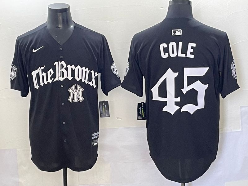 Men 2025 New York Yankees 45 Cole Black Five generations Joint Name Nike MLB Jersey style 9
